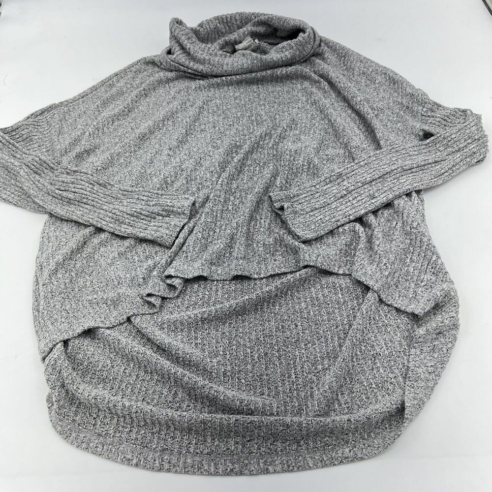 Saturday Sunday Gray High Low Cowl Neck Long Sleeve Top Size XS/S